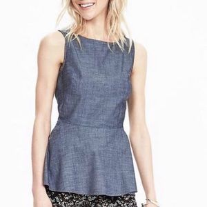 Banana Republic chambray peplum top